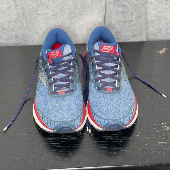 Brooks adrenaline GTS 18 flextra running shoes blue red and silver sneakers | 9 - Picture 2 of 9